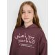 3. Oversized sweatshirt with hood, unzipped, for girls, 4F 4FJRAW25TSWSF2429-51S