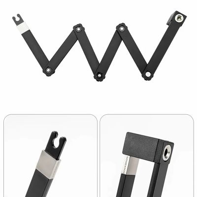 5. Rockbros 32140003001 foldable bicycle lock with key and handle, 88cm - black