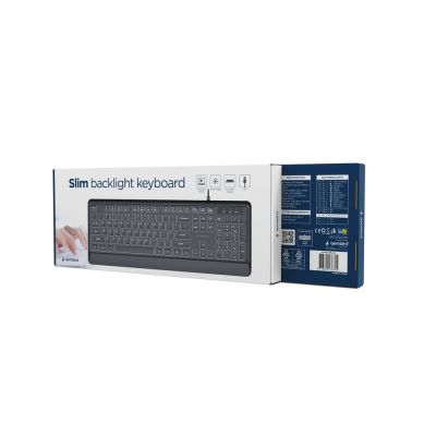 6. GEMBIRD SLIM WIRED KEYBOARD WITH BACKLIGHT, BLACK, US LAYOUT