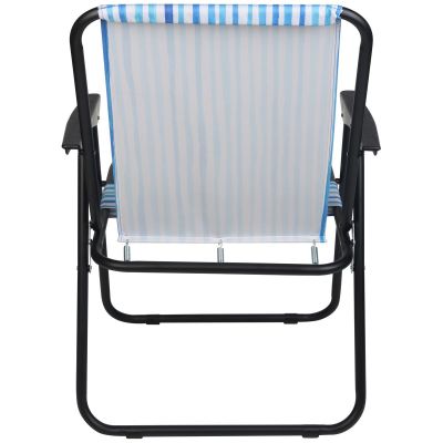 11. CAMPING CHAIR WITH ARMRESTS 52x44x75CM FOLDING BLUE LINES