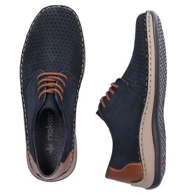 4. Rieker 05226-14 navy blue openwork leather shoes