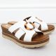 3. Women's leather wedge sandals white Remonte D2L52-80