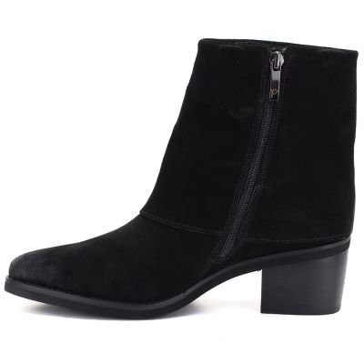 3. Women's leather cowboy boots with rolled-up upper, black Potocki JE19497