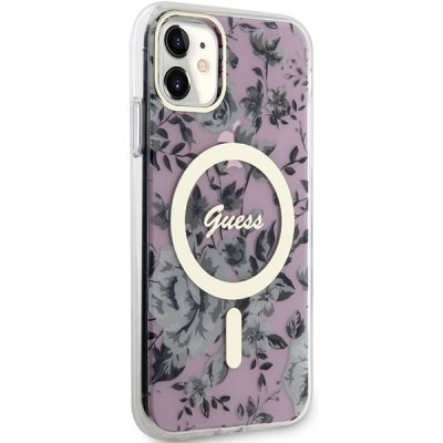 4. Guess GUHMN61HCFWSP iPhone 11 / Xr 6.1" pink/pink hardcase Flower MagSafe