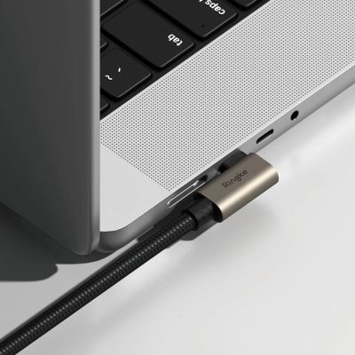 6. Ringke 3.2 gen. 2x2 USB-C, PD 3.1 240W 2m angled cable - black