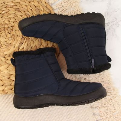 14. NEWS W EVE181B waterproof zipper snow boots navy blue 