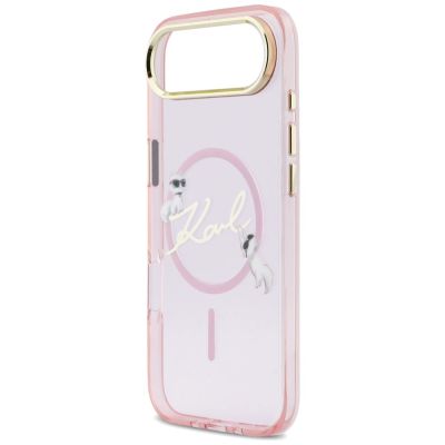 6. Karl Lagerfeld IML Choupettes Karl Script Logo MagSafe iPhone Air Case - Pink