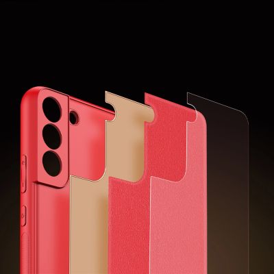 10. Dux Ducis Yolo elegant cover made of ecological leather for Samsung Galaxy S22 + (S22 Plus) red