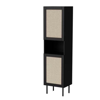 3. Jute display cabinet 50x39.5x190 black + calabria linoleum