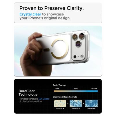 7. Spigen Ultra Hybrid Mag MagSafe Case for iPhone 18 Pro / 17 Pro - Transparent Gold