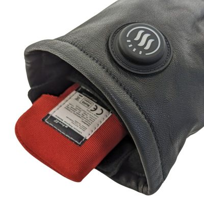 11. GLOVII Heated Leather Gloves for Everyday Use, Size L, GI2BL