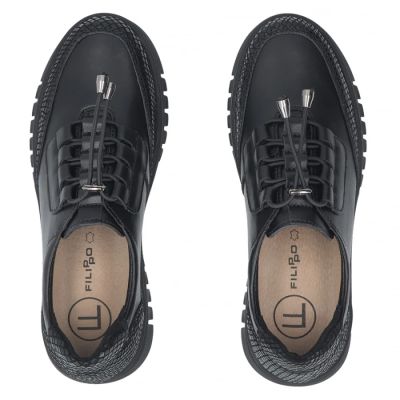 5. Women's leather half-notes on a wedge, black Filippo DP8102