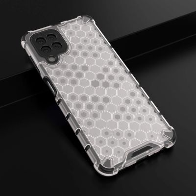 14. Honeycomb Case armor cover with TPU Bumper for Samsung Galaxy A22 4G transparent