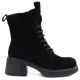 7. Women's leather ankle boots with a block heel and platform, black Vinceza 67009