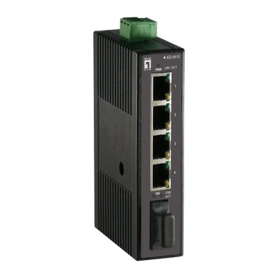 LevelOne Industrial 5-port switches 1xSC MM+DIN 100Mbps