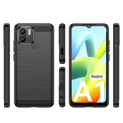 3. Carbon Case case for Xiaomi Redmi A1+ flexible silicone carbon cover black