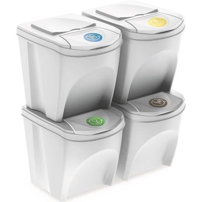 GARBAGE BINS 25 L SORTIBOX SET 4 PCS. GREY