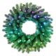 2. Twinkly Pre-lit Wreath – 50 RGB LEDs, Regal 24" green wire, Type C plug