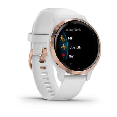8. Garmin Venu 2S Watch (40 mm) Rose Gold Stainless Steel Bezel / White Case / Silicone Band