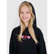 Girls' sweatshirt with a hood, open, 4F 4FJRSS25TSWSF2235-20S