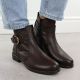 5. Women's leather ankle boots with buckle brown Remonte Rieker D0F81-25
