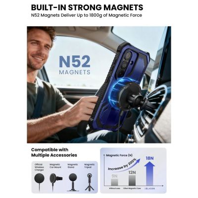 5. Supcase ArmorBox Mag MagSafe Case for Samsung Galaxy S26 - Navy Blue and Black