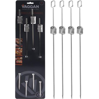 20. SKEWER FOR SHASHLIK 4 PCS. LENGTH 40.5 CM STAINLESS STEEL
