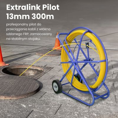 3. Extralink Pilot Cable Puller Pilot 13mm 300m FRP Fiberglass, Diameter 13mm, Length 300m, Yellow
