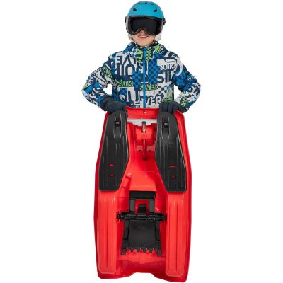 24. PLASTIC SLEDGE WITH BRAKE AND HANDLEBAR SANTA CLAUS 97x53x25CM GREEN