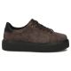 14. Women's leather platform sneakers, brown, Filippo DP6119