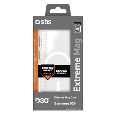 2. SBS Extreme D30 Case for Samsung Galaxy S26 Compatible with MagSafe - Transparent