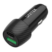 UNITEK CAR CHARGER 38W, USB-A USB-C, QC3.0, P1400A