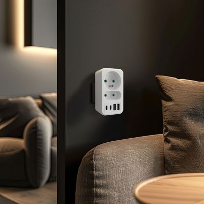 7. MACLEAN 2-Socket Power Outlet + 4x USB MCE249 F/W