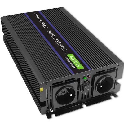 2. Qoltec Monolith 4000 MS Wave 51928 Voltage Converter, 12V to 230V, 2000/4000W, USB