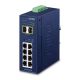 PLANET IP30 Industrial L2/L4 8-Port Managed Switch L2/L4 Gigabit Ethernet (10/100/1000) Blue