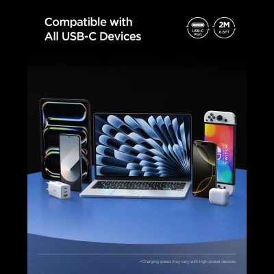 7. Spigen EB10020CC USB-C Cable 100W 200cm - White