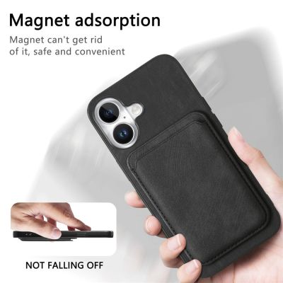 10. Synthetic Leather iPhone 17 Case with Detachable MagSafe Compatible Card Holder - Black