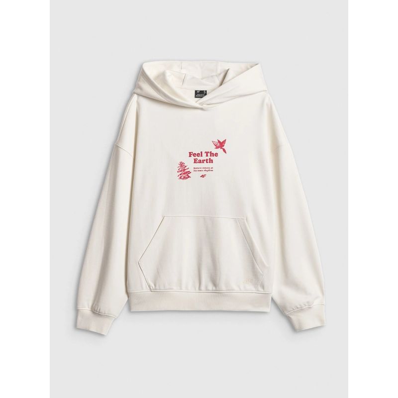 5. Women's loose sweatshirt with hood 4F 4FRSS26TSWSF2836-11S