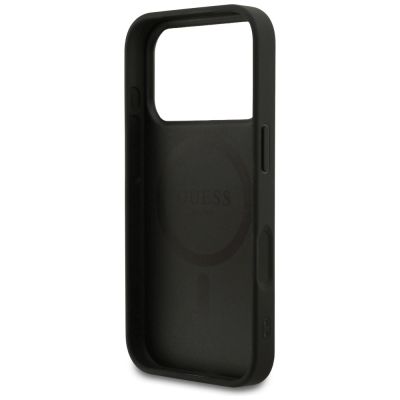 7. Guess Saffiano Classic Logo MagSafe Case for iPhone 17 Pro - Black