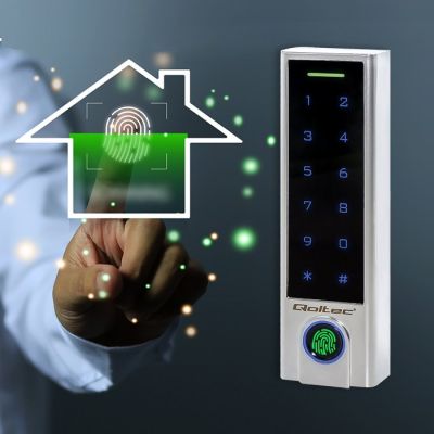 4. QOLTEC TITAN TOUCH CODE LOCK WITH FINGERPRINT READER | RFID | BT 4.0 | CODE | CARD | KEYRING | BELL | IP68
