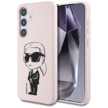 Case Karl Lagerfeld Silicone Graffiti Ikonik Printed Logo MagSafe Samsung Galaxy S25 pink