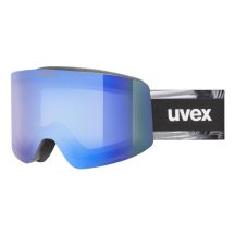 Uvex provoqe FM ski goggles for winter sports, black, men's, blue, spherical lens