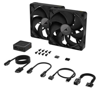 3. Corsair iCUE LINK RX140 Computer Case Fan 14 cm Black 2 pcs.