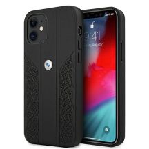 BMW Leather Curve Perforate Case for iPhone 12 mini - Black