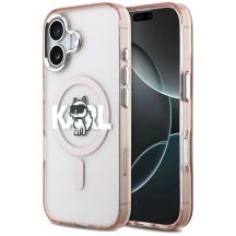 Karl Lagerfeld IML Choupette Sketch Logo MagSafe iPhone 17 Case - Pink