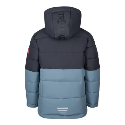 2. Trollkids Kids Gryllefjord children's winter jacket with hood, insulated, waterproof, blue (365-620)