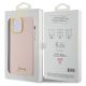 8. Guess Silicone Script Metal Logo & Frame case for iPhone 15 Pro Max - pink