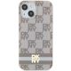 3. DKNY IML Checkered Mono Pattern & Printed Stripes MagSafe case for iPhone 15 / 14 / 13 - beige