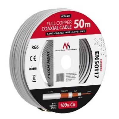 Maclean MCTV-471 coaxial cable (50m; white)