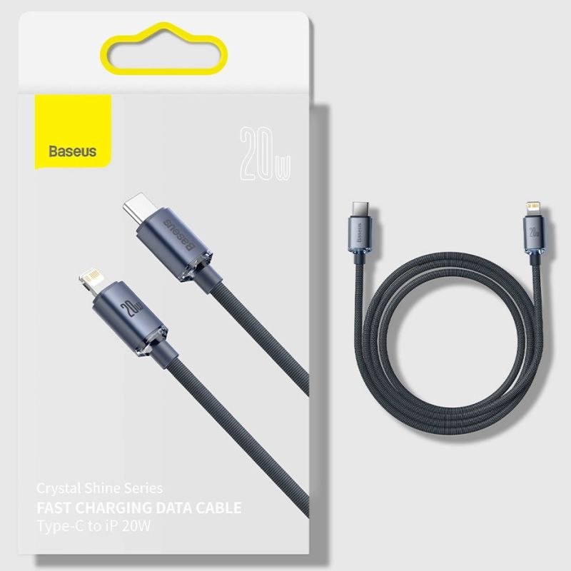 16. Baseus CAJY000301 Lightning - USB-C PD QC cable 20W 480Mb/s 2m - black
